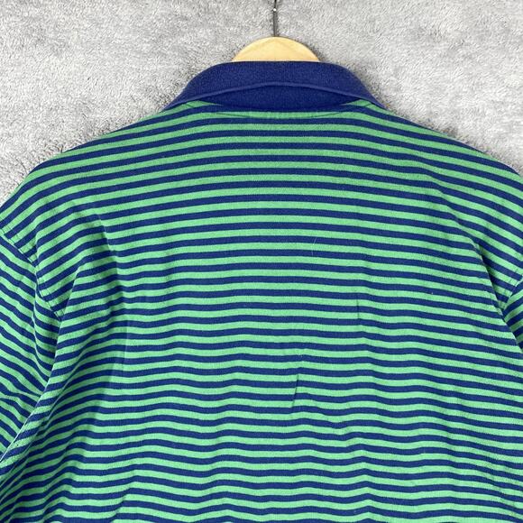 Masters Shirt Mens Large Blue Green Striped PGA Golf Polo Augusta Logo - Picture 9 of 16